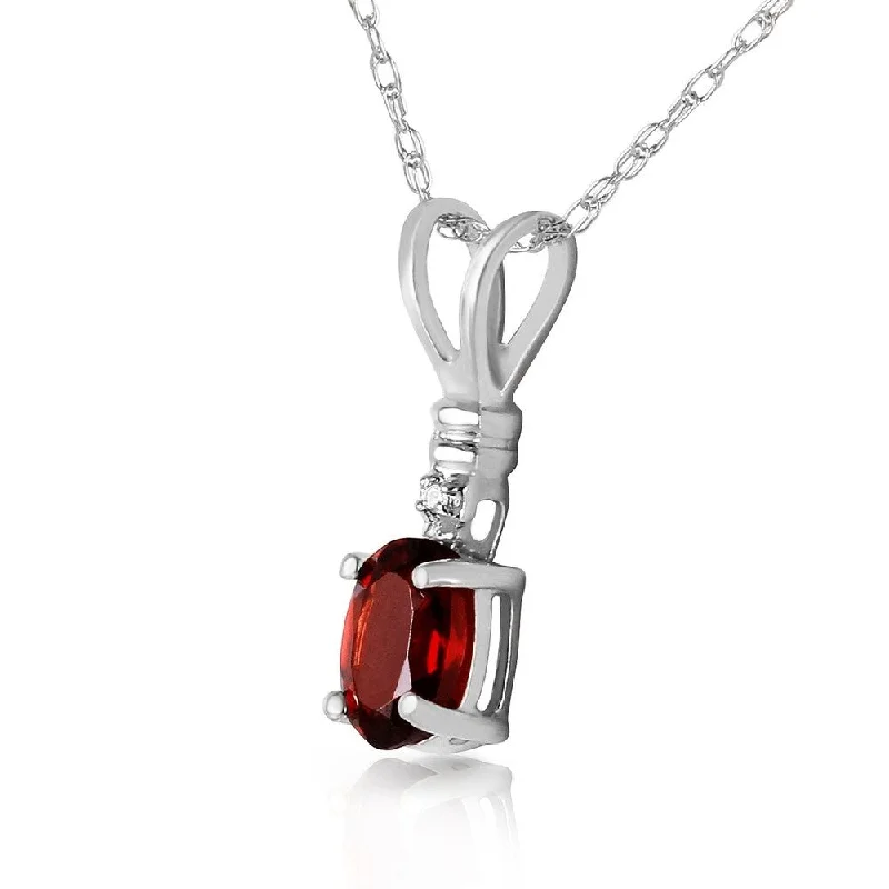 Bright stone necklaces-0.46 Carat 14K Solid White Gold Love Is Good Garnet Diamond Necklace