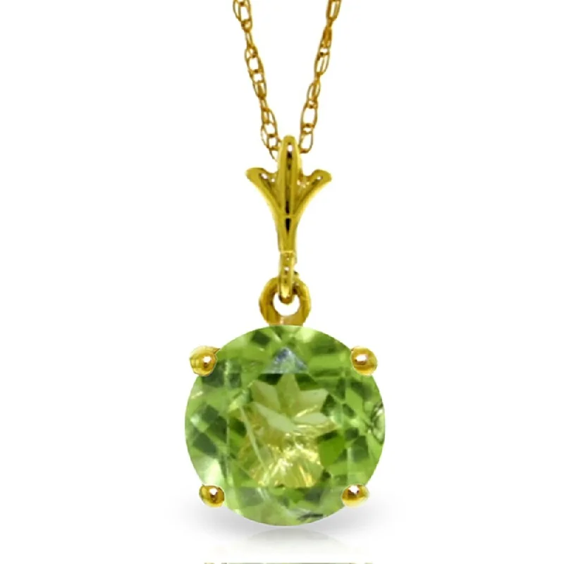 Cedar wood necklaces-1.15 Carat 14K Gold Fits of Passion Peridot Necklace