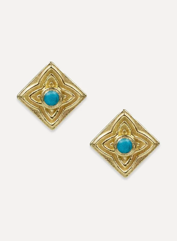 Curved design earrings-Indu Studs