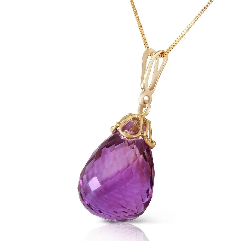 Tide shape necklaces-7 Carat 14K Solid Gold Love All Amethyst Necklace