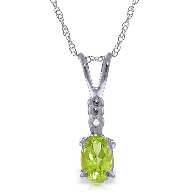 Dainty charm necklaces-0.46 CTW 14K Solid White Gold Once In A Lifetime Peridot Diamond Necklace