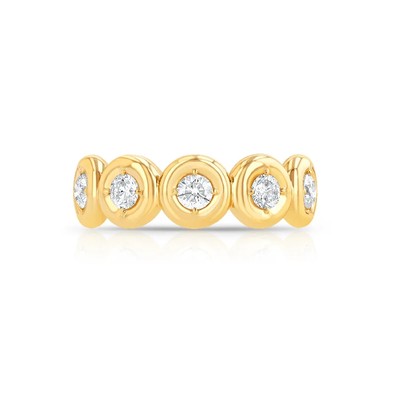 Petite flower rings-Mini Orb Eternity Band