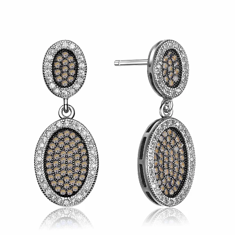 Astro design earrings-Jeanne Coffee Oval Earrings