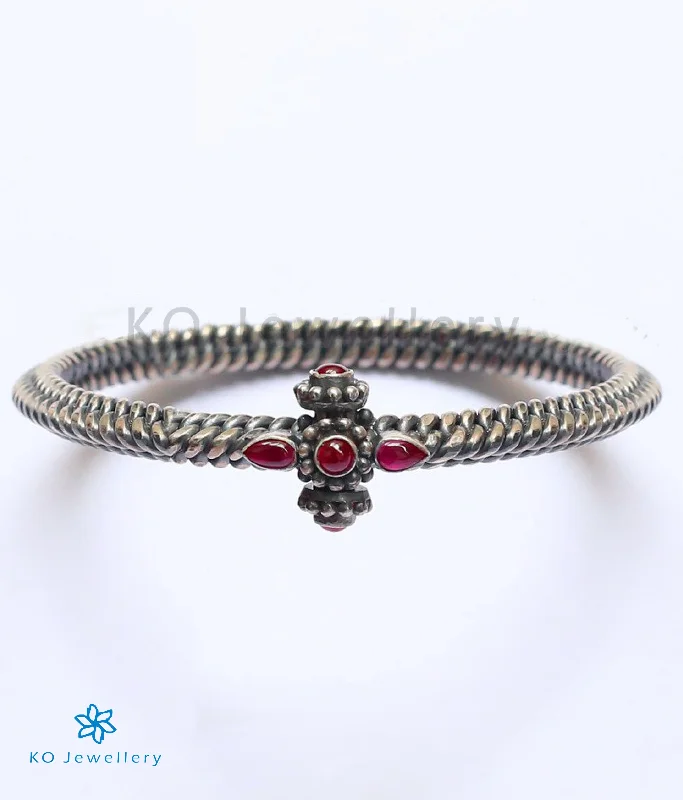 Topaz stone bangles-The Classic Golusu Antique Silver Openable Bracelet (Oxidised/Size/2.4/2.8)