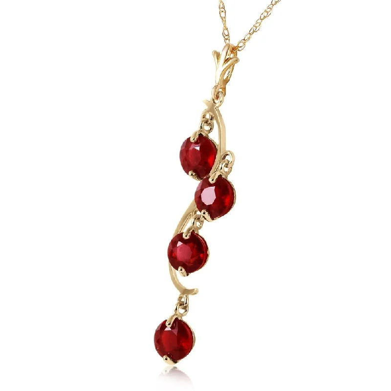 Oval shape necklaces-2 CTW 14K Solid Gold Bare Truth Ruby Necklace