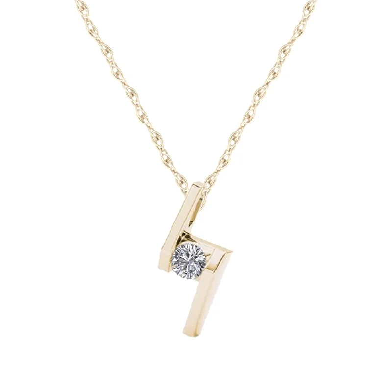 Radiant charm necklaces-De Couer 10K Yellow Gold 1/6ct TDW Diamond Solitaire Necklace