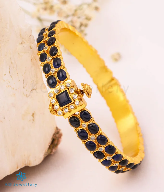 Citrine bangles-The Arunodaya Silver Kemp Bracelet(Blue/Size 2.2/2.4/2.8)