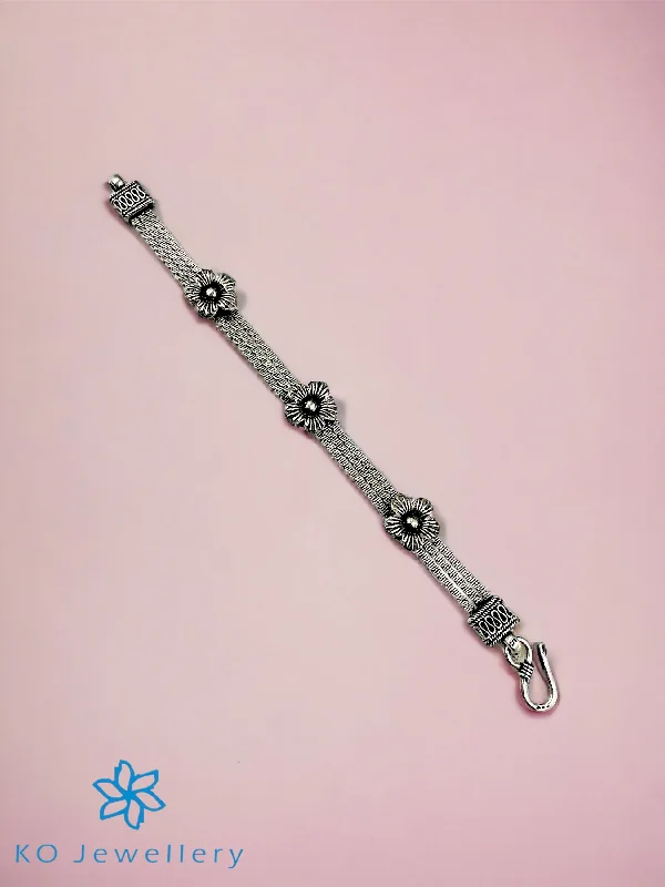 Lily motif bangles-The Mahika Silver Bracelet