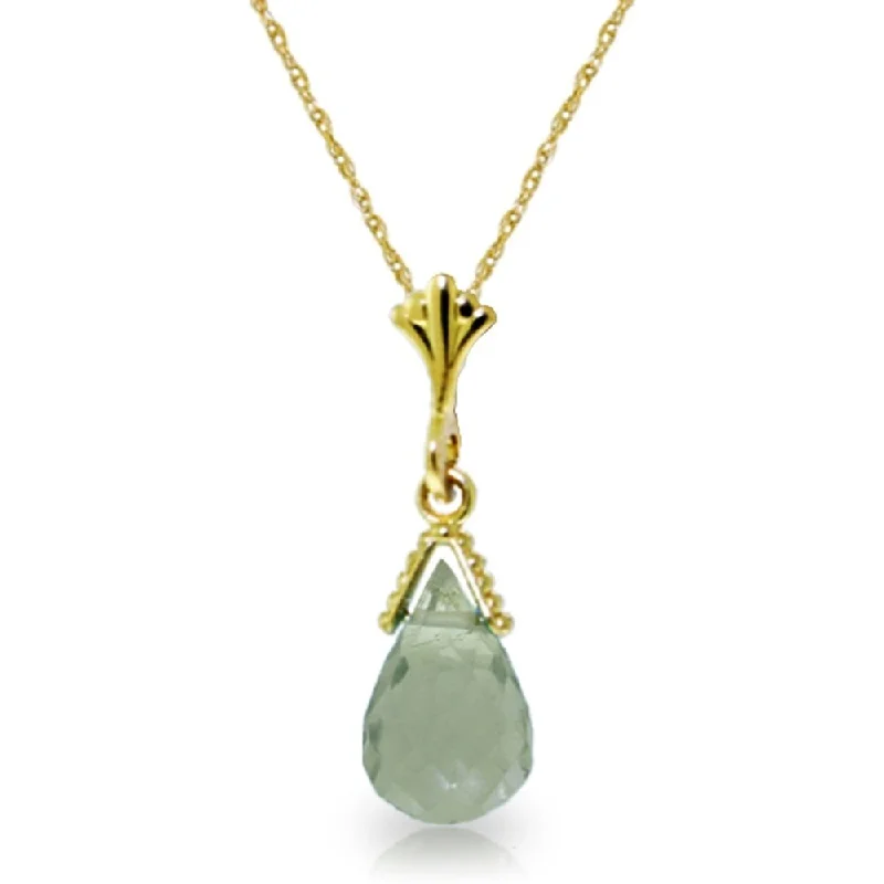 Petal design necklaces-2.5 Carat 14K Gold Pastime Green Amethyst Necklace