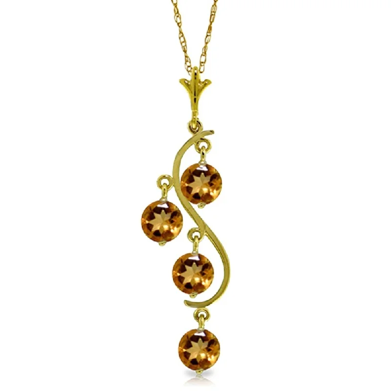 Tide shape necklaces-2.25 Carat 14K Gold Early Light Citrine Necklace