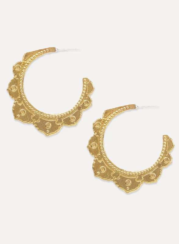 Bold druzy earrings-Tantra Hoops - large