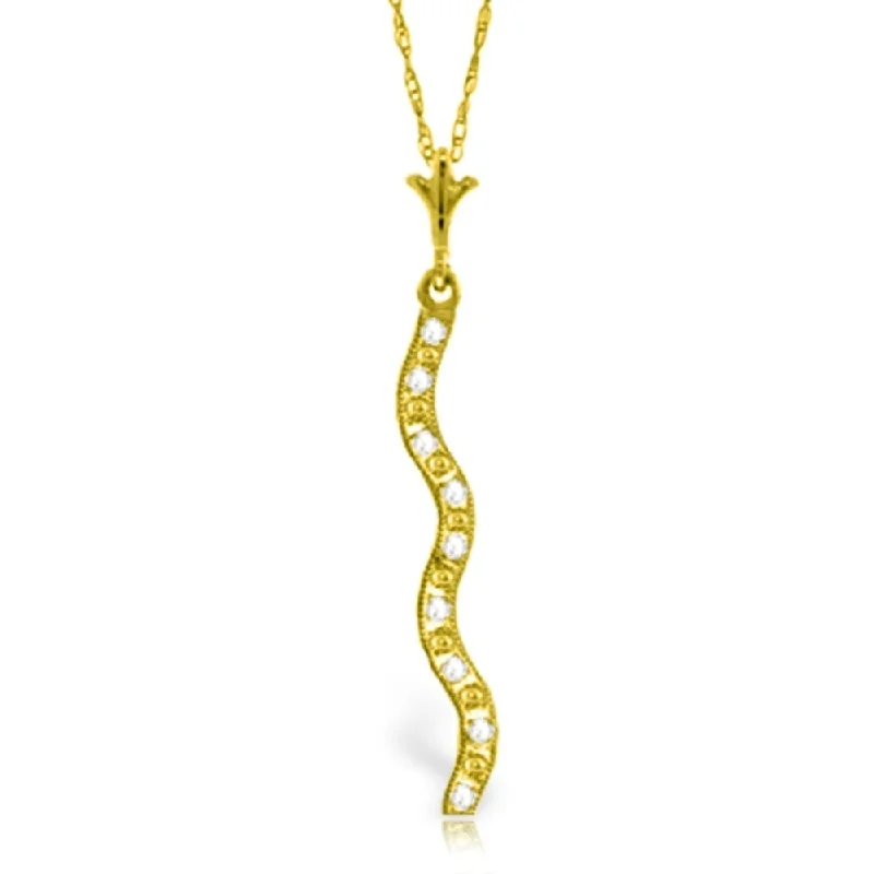 Flax braid necklaces-0.05 Carat 14K Gold Winding Road Diamond Necklace