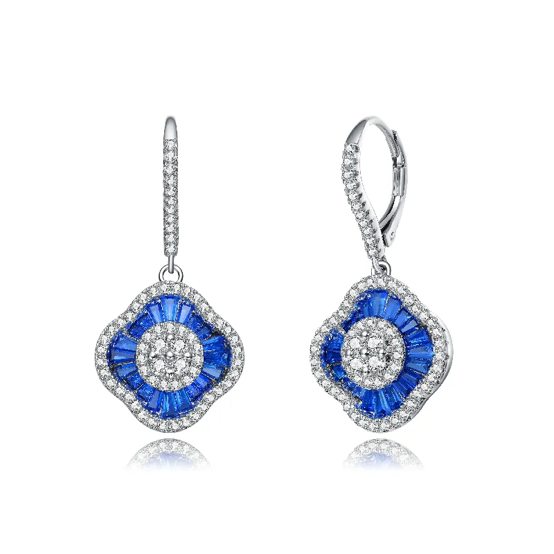 Wave motif earrings-Théa Sapphire Drop Earrings