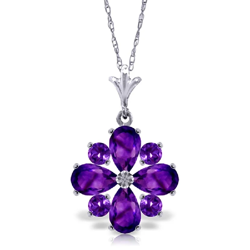 Cotton braid necklaces-2.43 Carat 14K White Gold Winter Twilight Amethyst Necklace