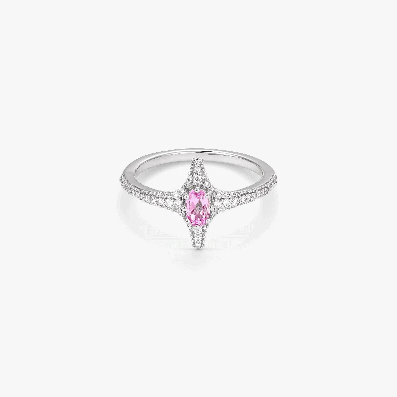 Bow motif rings-Selene Pink Sapphire Ring