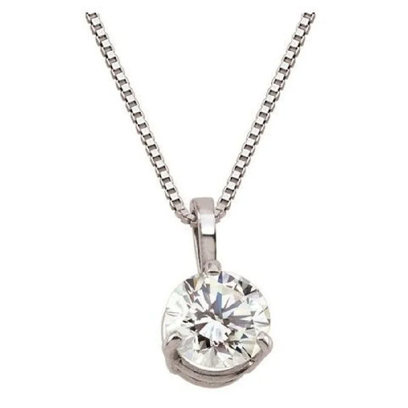 Wide halo engagement rings-18ct White Gold 0.22ct Round Brilliant Cut Diamond Solitaire Pendant