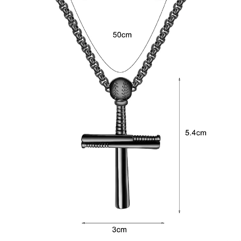 Floating stone necklaces-Handsome Men Necklace Cross Design ScratchResistant Lightweight Leisure Pendant Necklace For Daily Life - no