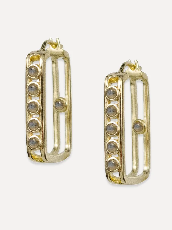 Glittering crystal earrings-Tangier Hoops