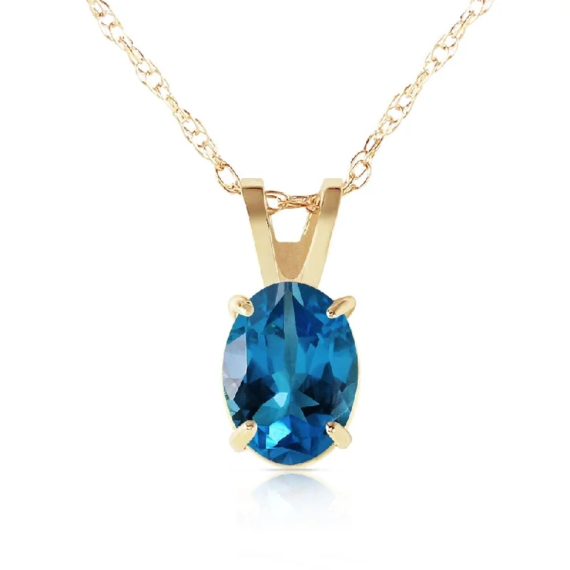 Surf wave necklaces-0.85 Carat 14K Gold Sheltering Sky Blue Topaz Necklace