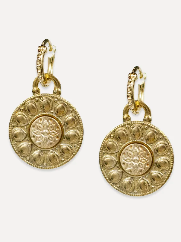 Patina brass earrings-Satya Earrings "live your truth"