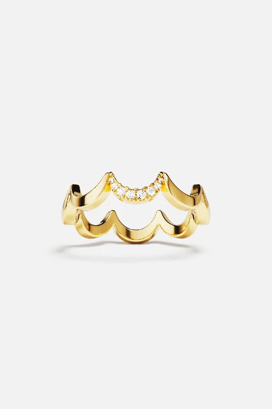 Pure eternity rings-Wavy Gold Ring