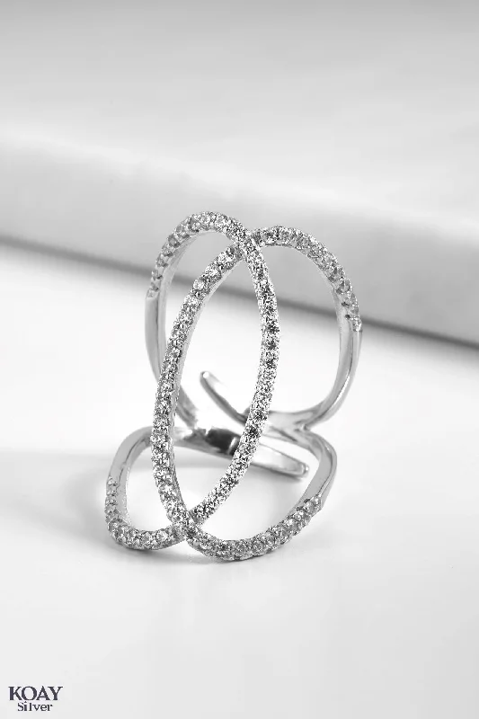 Woven cord rings-Zircon Ring (078)