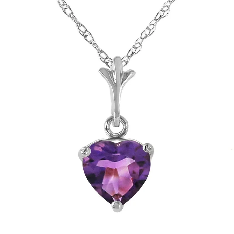 Old style necklaces-1.15 Carat 14K White Gold Necklace Natural Purple Amethyst