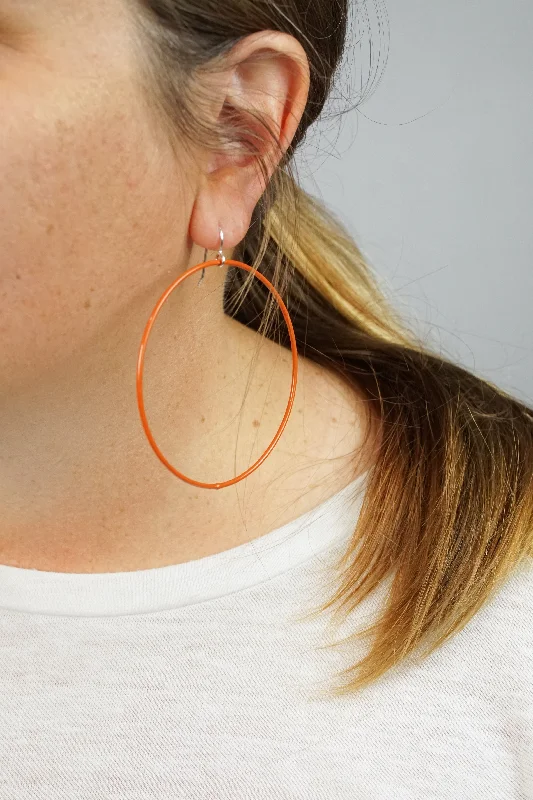 Bold cuff earrings-Extra Large Evident Earrings in Burnt Orange