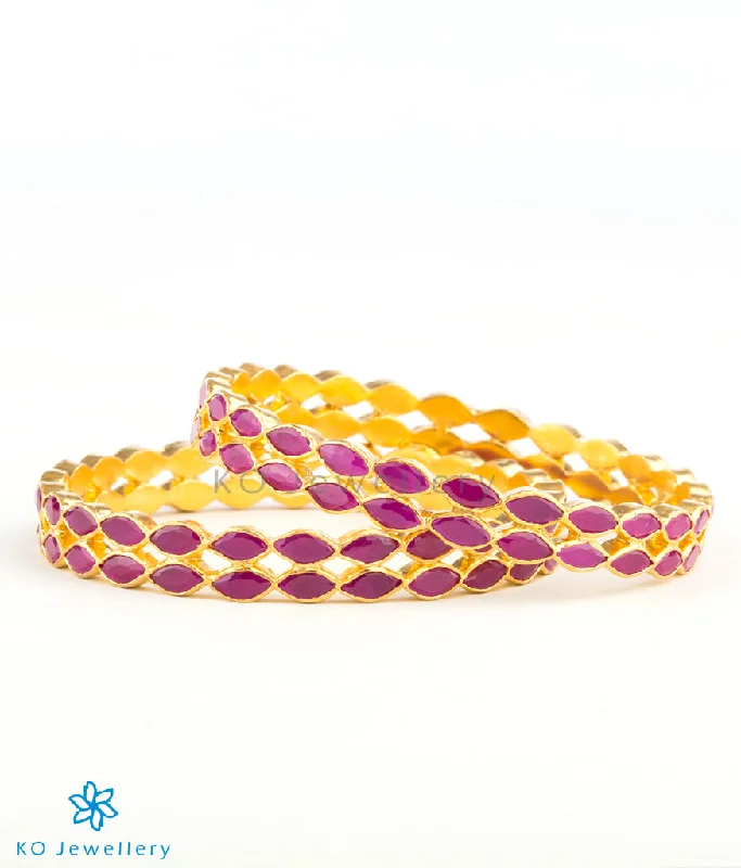 Slanted design bangles-The Alaktha Silver Kemp Bangle (Size/2.2/2.4/2.6/2.8)