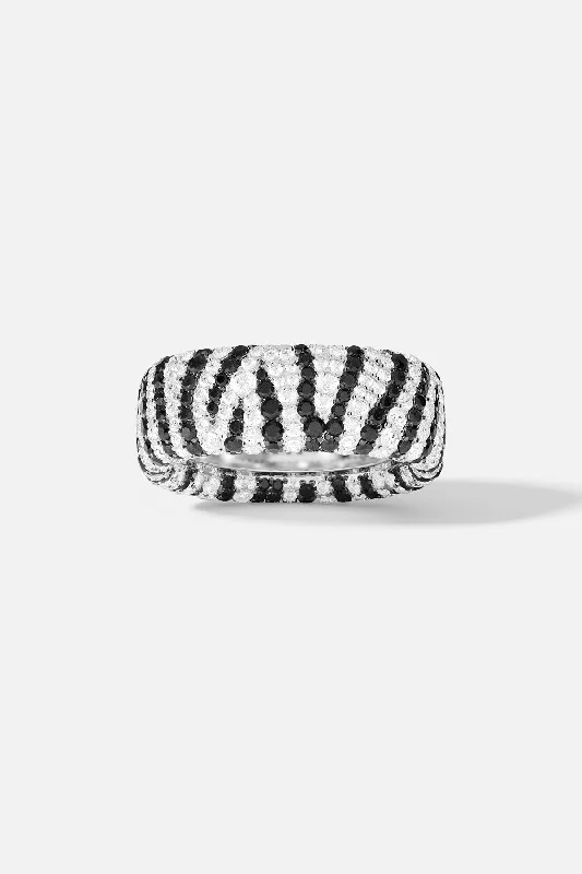 Flat band rings-Chunky Zebra Ring