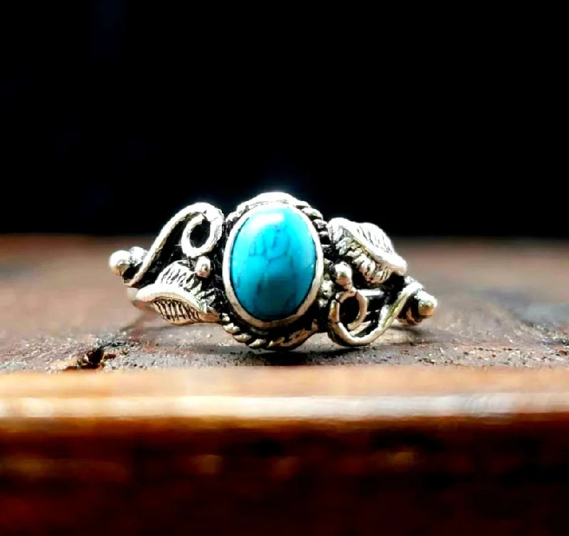 Stellar stone rings-Turquoise Botanical Ring