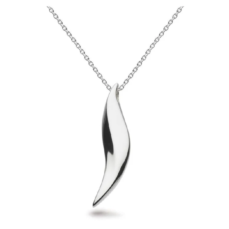 Pure modern engagement rings-Silver Bevel Edge Necklace