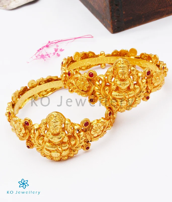 Old cameo bangles-The Dhriti Silver Lakshmi Bangle (Size 2.2/2.6/2.8)