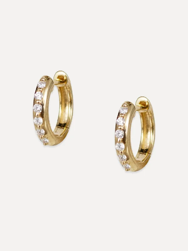 Wanderer weave earrings-14K Diamond Polished Huggies