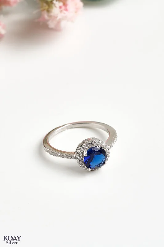 Rough texture rings-Zircon Ring (064-Blue)