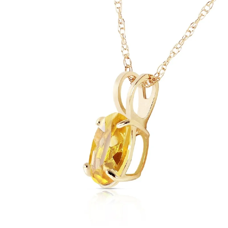 Vibrant enamel necklaces-0.85 Carat 14K Solid Gold Edge Of Reason Citrine Necklace