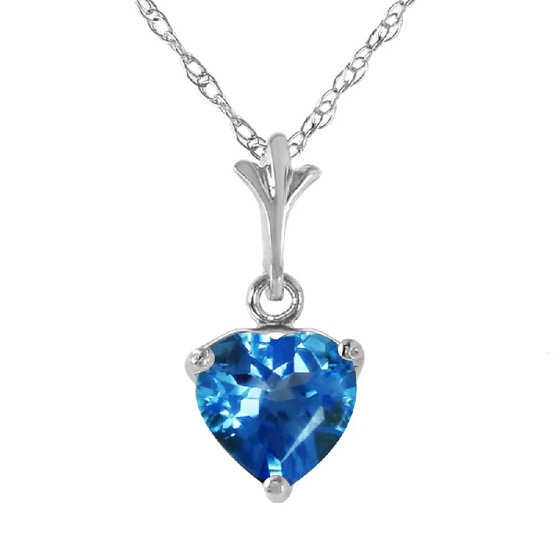 Square shape necklaces-1.15 Carat 14K White Gold Lafayette Blue Topaz Necklace