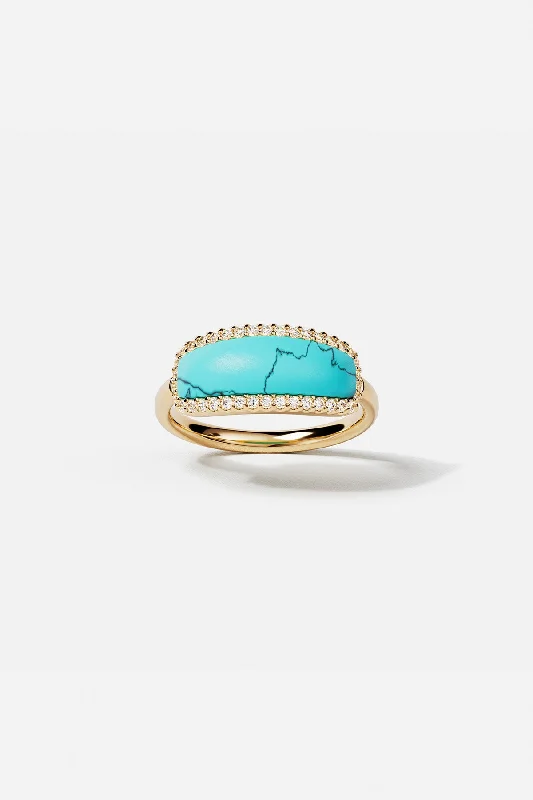 Turquoise gem rings-Lagoon Ring