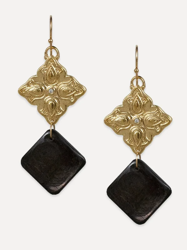 Victorian style earrings-Shiva Cushion Earrings