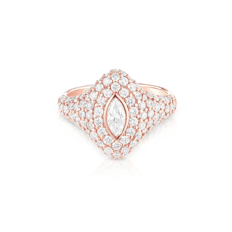 Pure star rings-Marquise Bling Pinky Ring