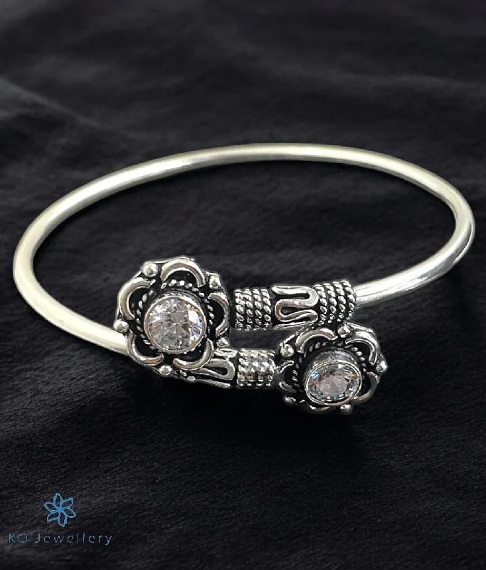 Stellar charm bangles-The Vivarna Silver Openable Gemstone Bracelet