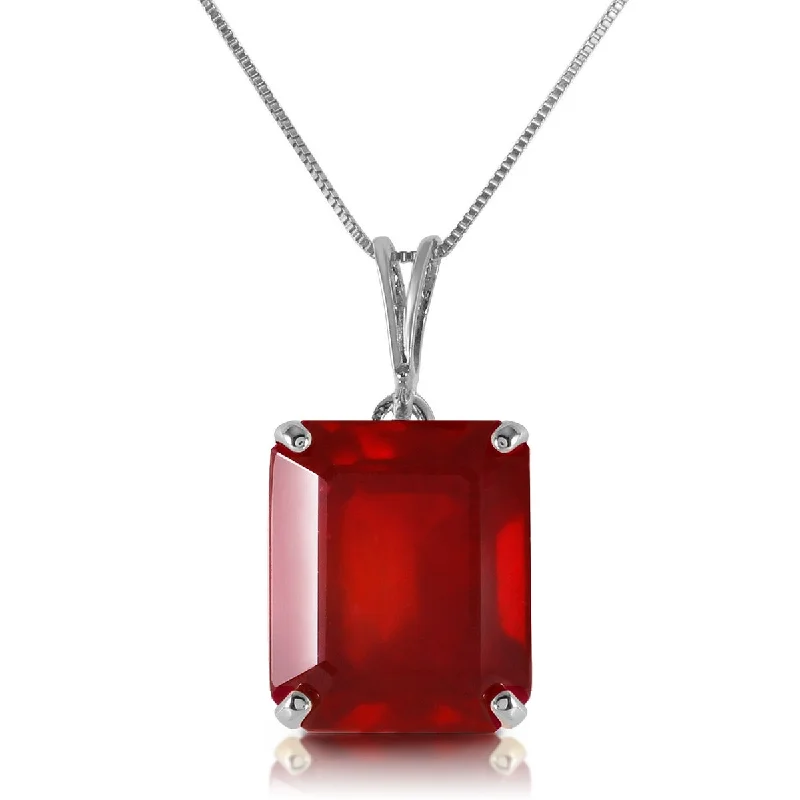 Satin gloss necklaces-6.5 Carat 14K Solid Gold Gemstone Necklace Octagon Natural Ruby