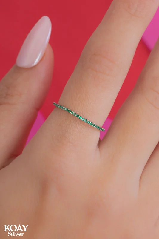 Thai style rings-Zircon Ring (080-Green) Ring