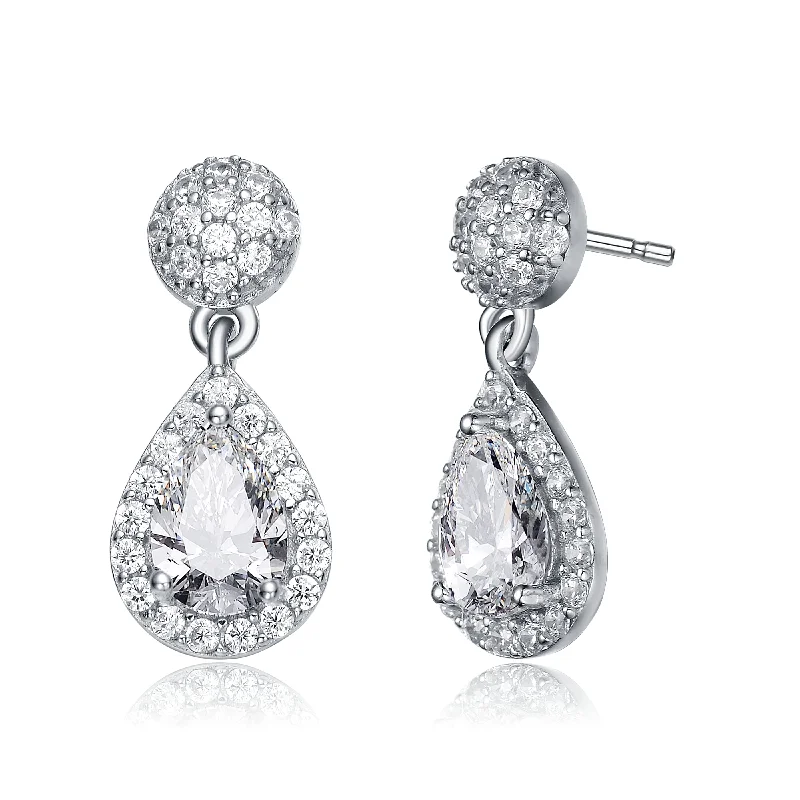 Flat gem earrings-Constance Midi Pear Drop Earrings