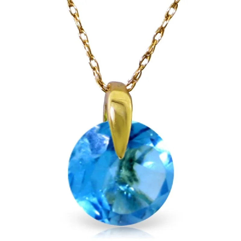 Floating gem necklaces-1 Carat 14K Gold Express Yourself Blue Topaz Necklace