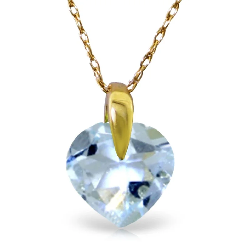 Ruby stone necklaces-1.15 Carat 14K Gold Break My Heart Aquamarine Necklace