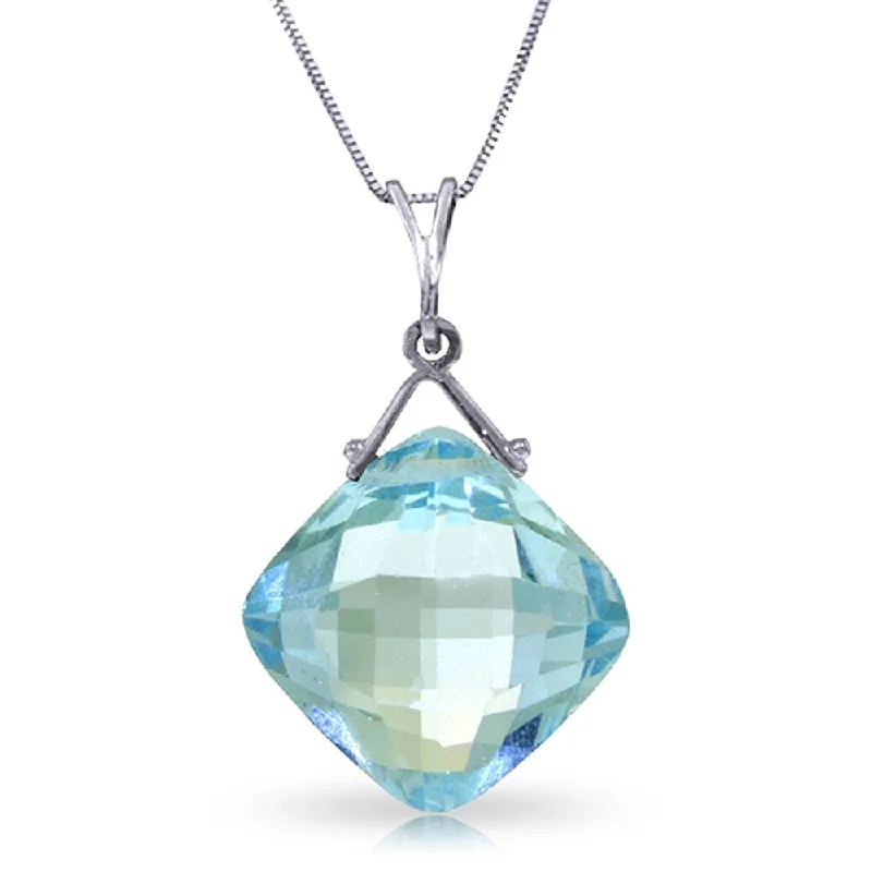 Offset design necklaces-8.75 Carat 14K Solid White Gold Competence Blue Topaz Necklace