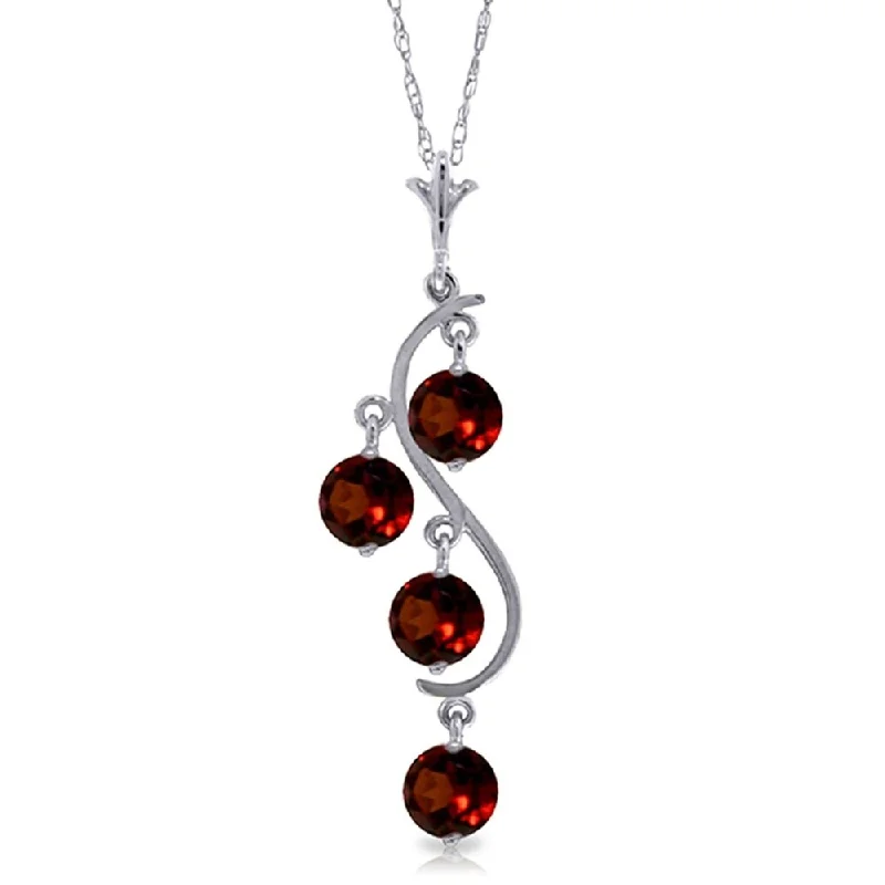 Layered link necklaces-2.25 Carat 14K White Gold Explanations Garnet Necklace