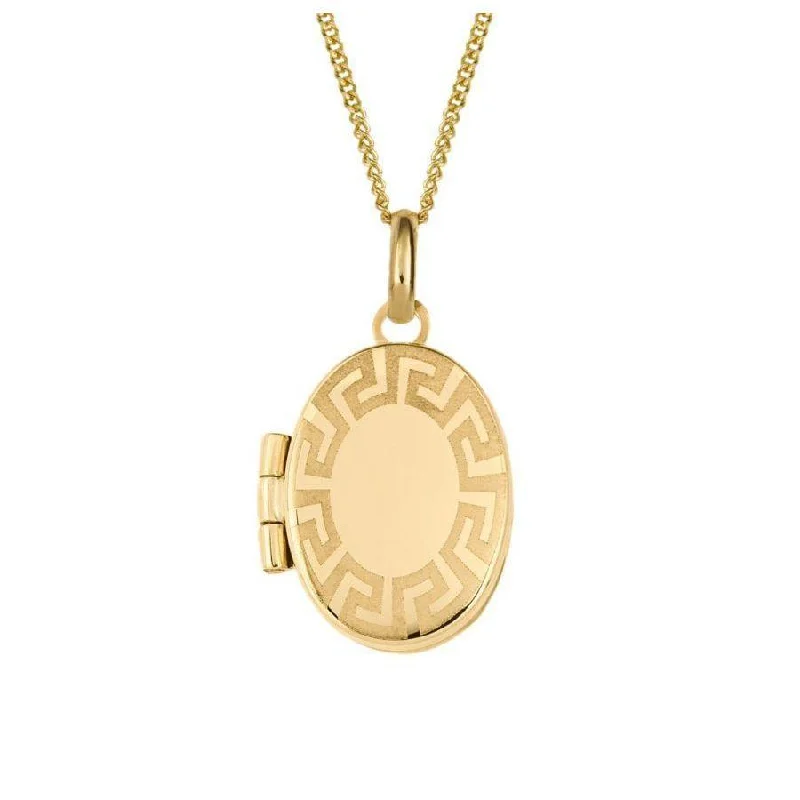 Tide inlay engagement rings-9ct Yellow Gold Maze Locket