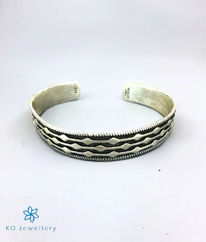 Quirky bead bangles-The Dot & Dash Silver Open Bracelet